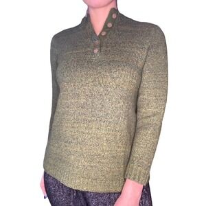 Green Montgomery Ward Quarter Button Sweater Large